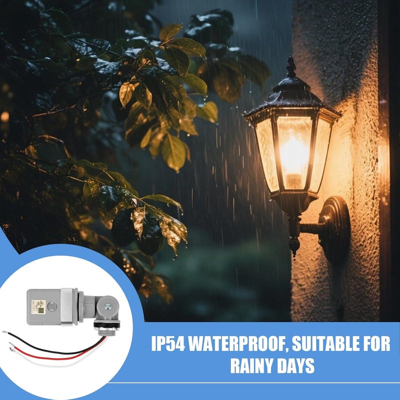 BTFO 8pcs Outdoor Photocell Sensors, 120VAC Dusk to Dawn Light Control IP54 Waterproof Photoelectric Switch with Swivel Mount for LED Yard Porch Street & Parking Lot Lighting - Image 3